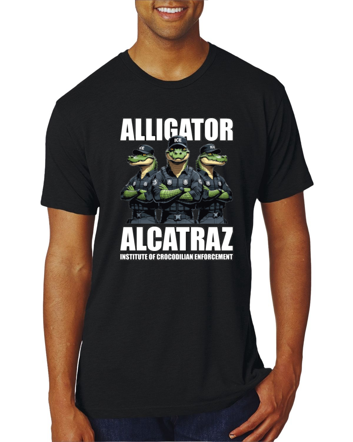 Camiseta premium Alligator Alcatraz Institute Of Crocodrilian Enforcement para hombre - Imagen 14 de 17