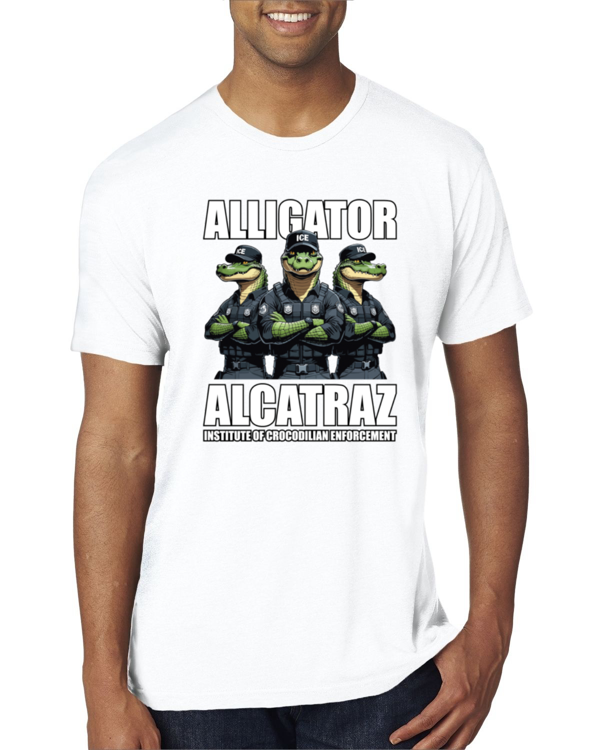 Camiseta premium Alligator Alcatraz Institute Of Crocodrilian Enforcement para hombre - Imagen 17 de 17