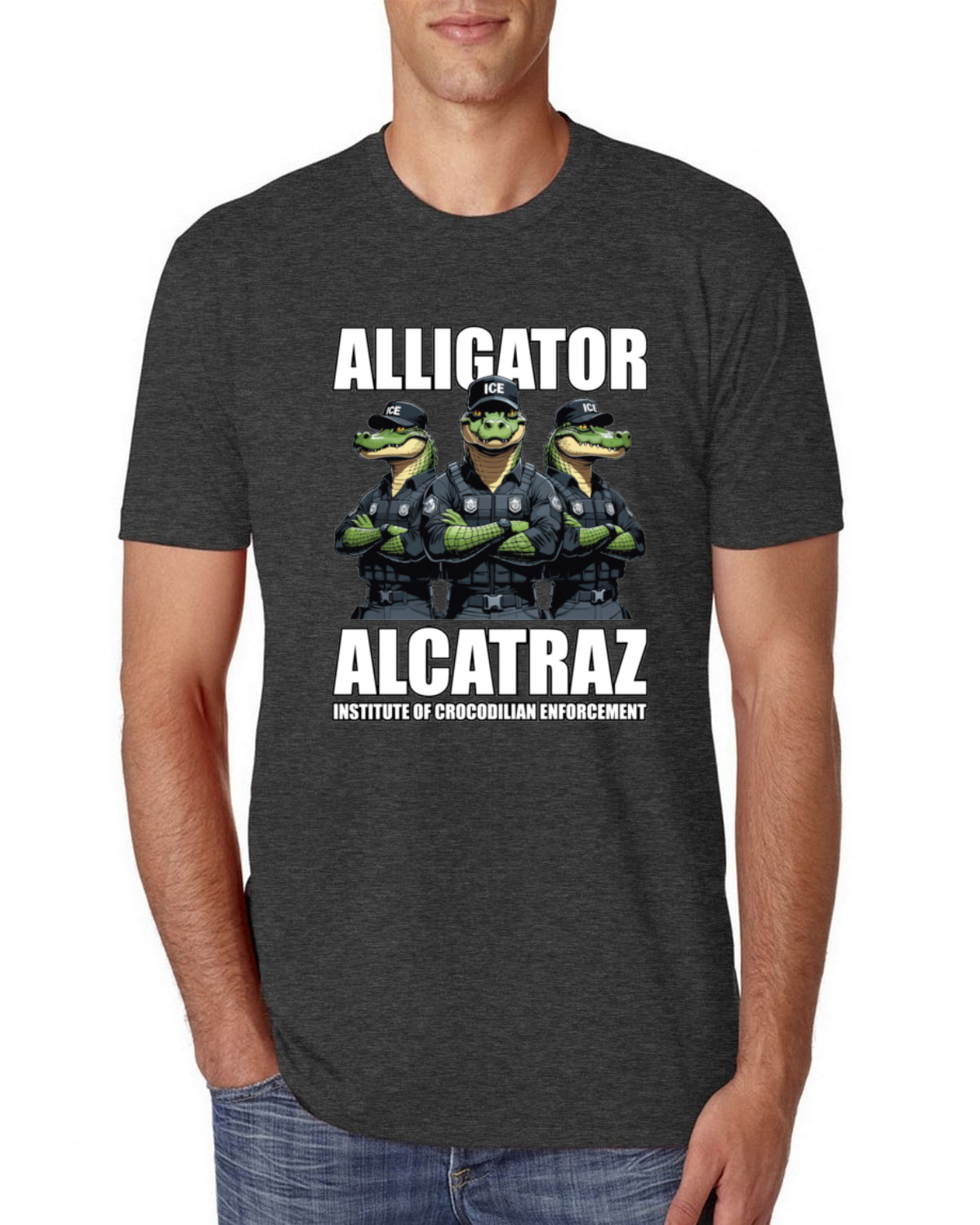 Camiseta premium Alligator Alcatraz Institute Of Crocodrilian Enforcement para hombre - Imagen 7 de 17