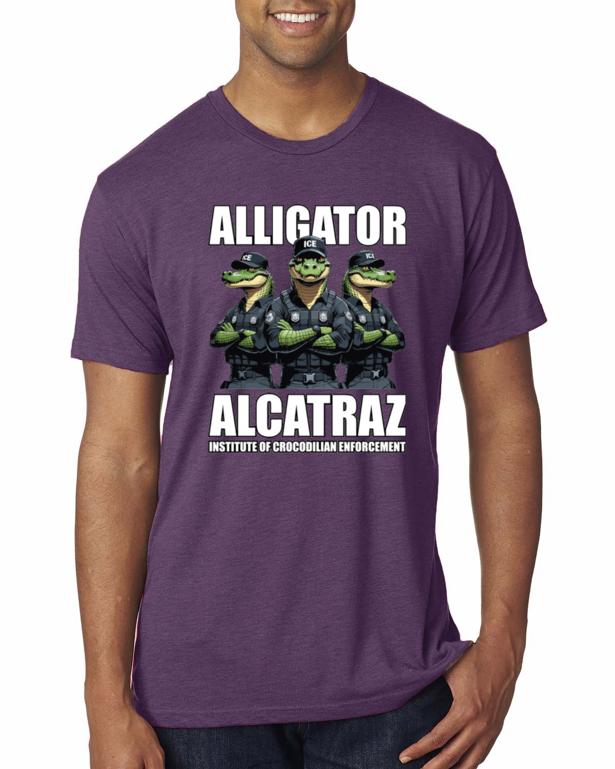 Camiseta premium Alligator Alcatraz Institute Of Crocodrilian Enforcement para hombre - Imagen 9 de 17