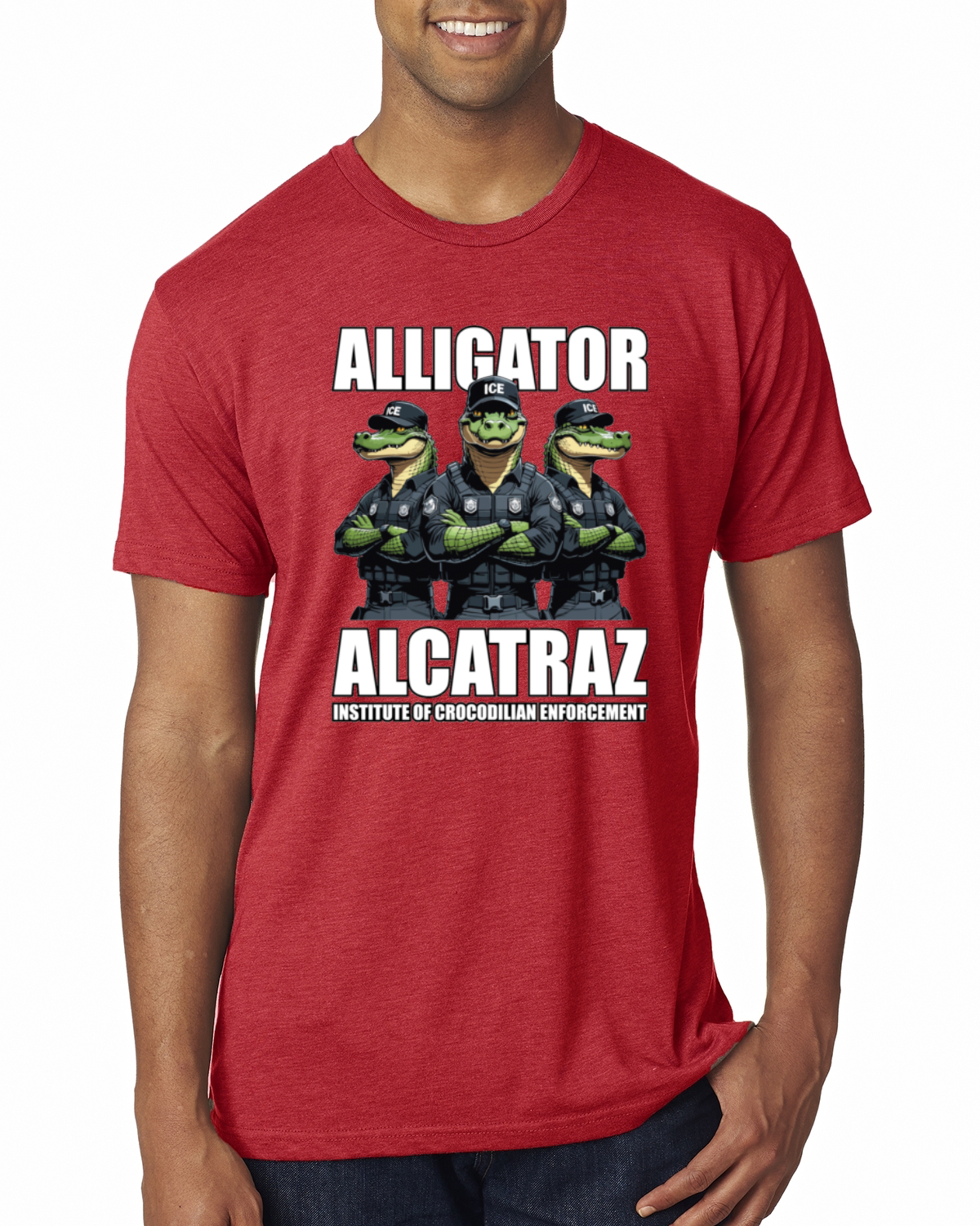 Camiseta premium Alligator Alcatraz Institute Of Crocodrilian Enforcement para hombre - Imagen 10 de 17