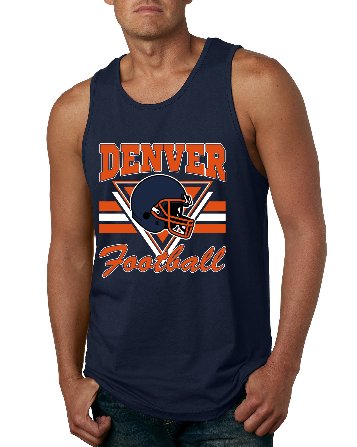 Camiseta sin mangas con casco de fútbol americano Denver para hombre - Imagen 3 de 3