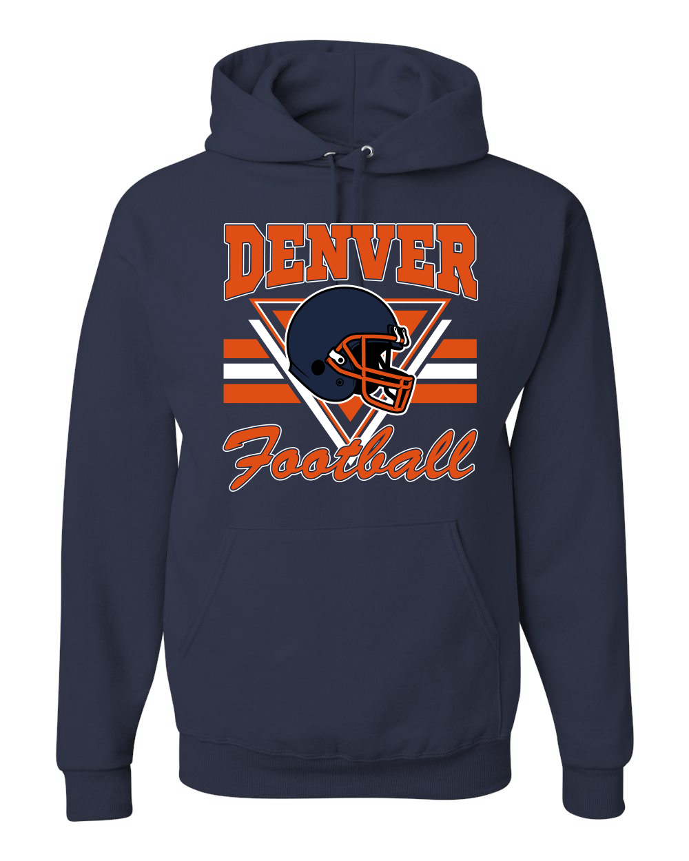 Denver Football Helmet Unisex Hoodie Sweatshirt - Picture 3 of 3