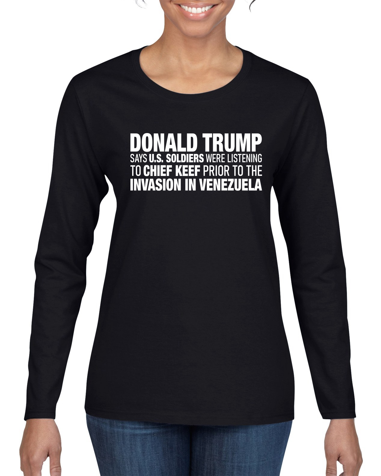 Viral Political Meme Alleged Military Playlist Women Long Sleeve T-Shirt