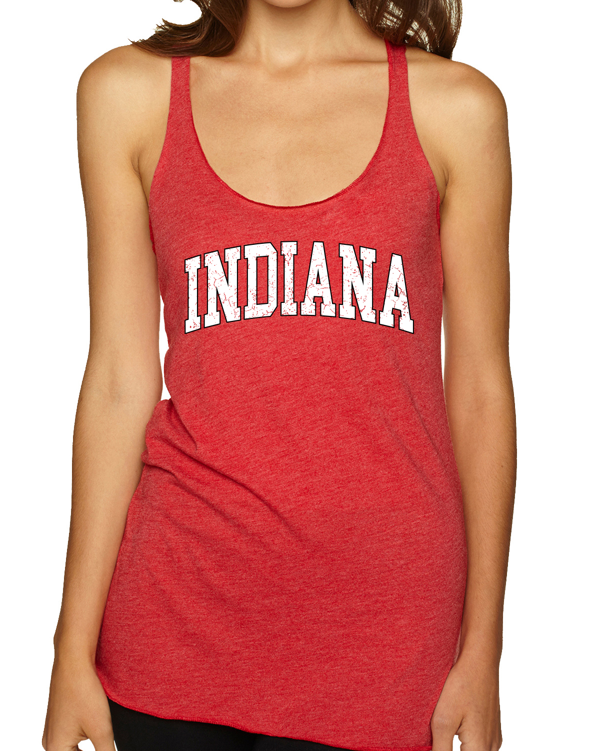Vintage Indiana Classic Retro Distressed IN Sports Tri-Blend Racerback Tank Top