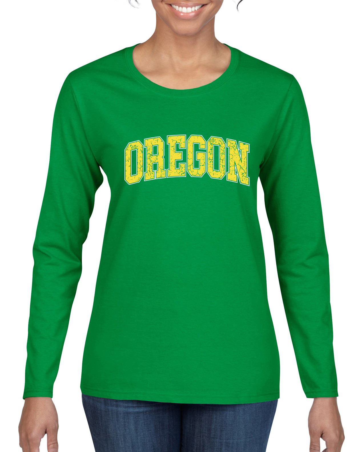 Vintage Oregon Classic Retro Distressed OR Sports Womens Long Sleeve T-Shirt