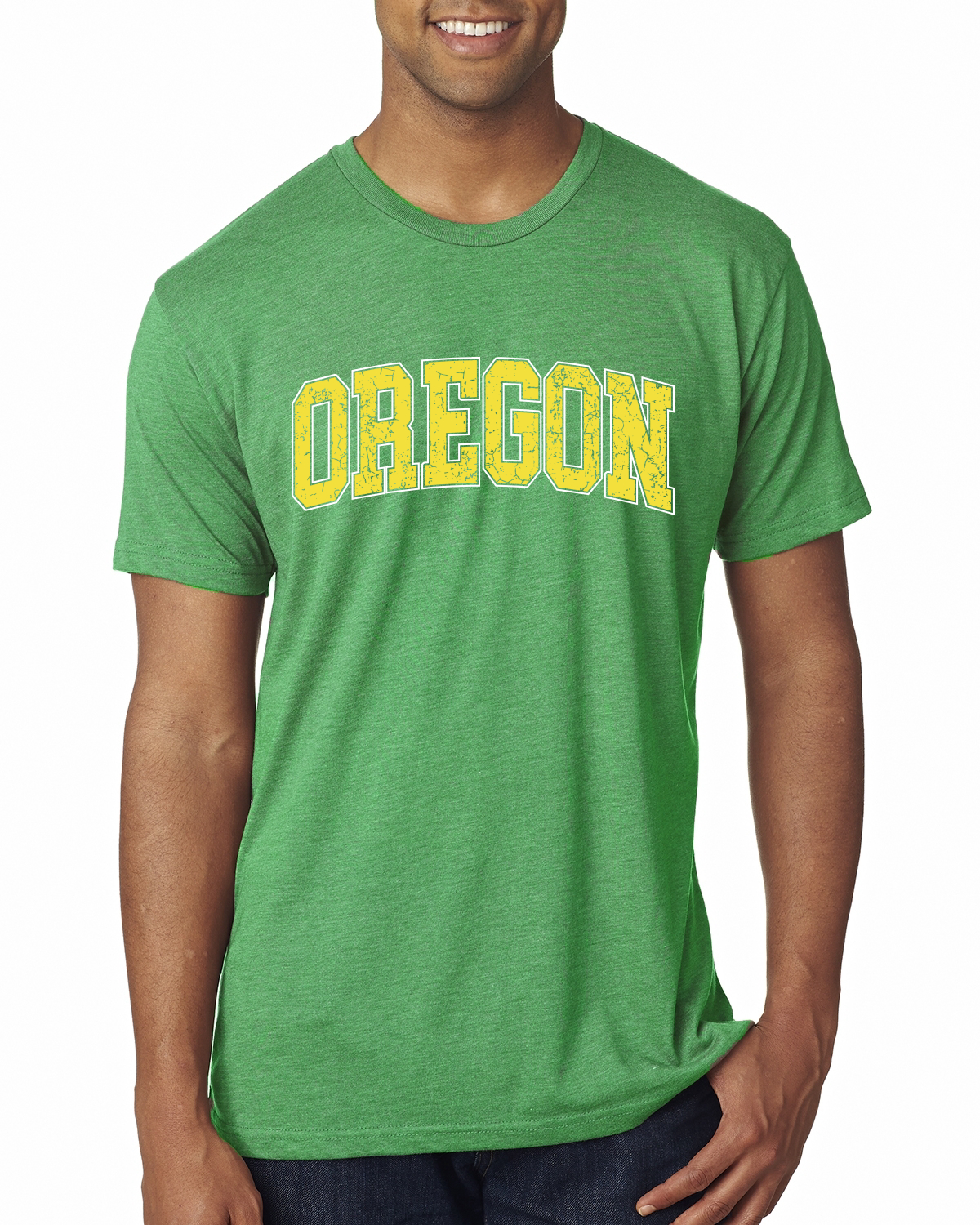 Vintage Oregon Classic Retro Distressed OR Sports Mens Premium Tri Blend T-Shirt