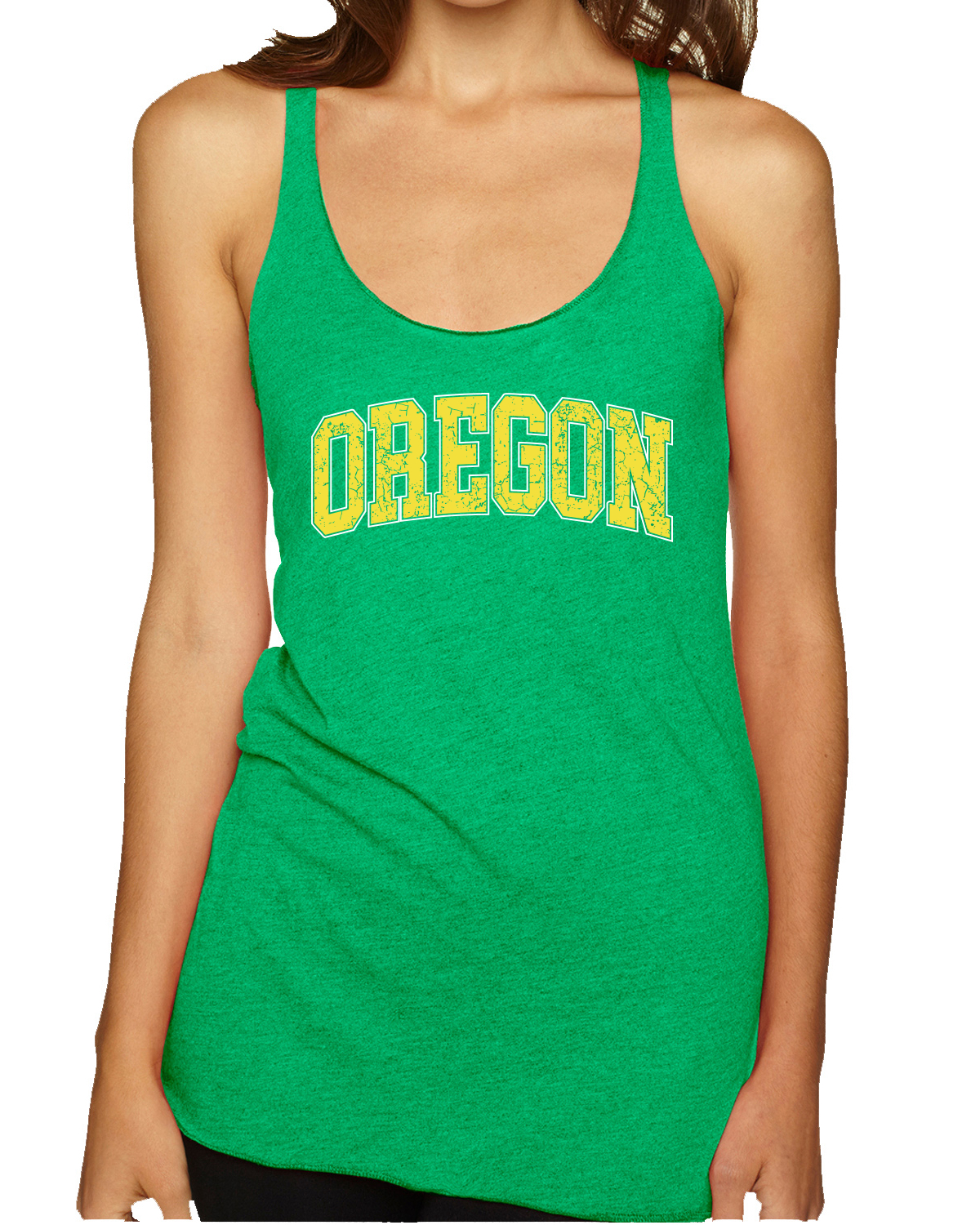 Vintage Oregon Classic Retro Distressed OR Sports Tri-Blend Racerback Tank Top