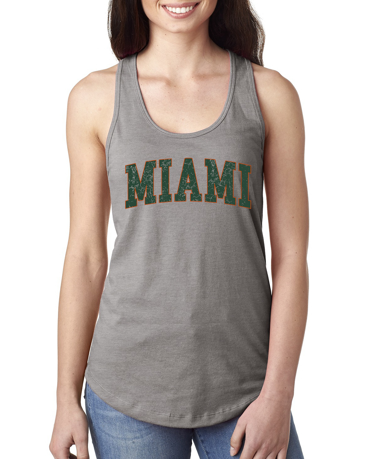 Vintage Miami Classic Retro Distressed Sports Ladies Racerback Tank Top