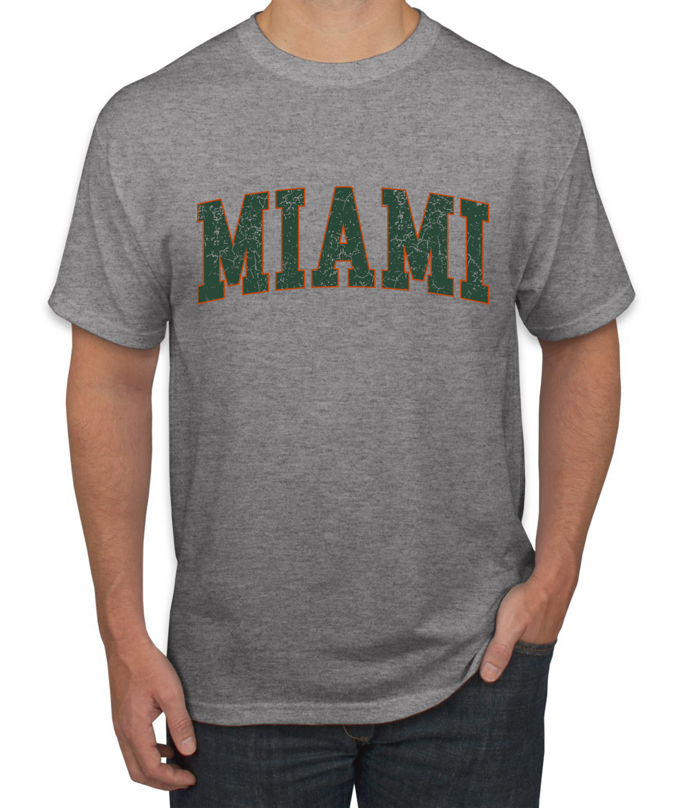 Vintage Miami Classic Retro Distressed Sports Men’s T-Shirt