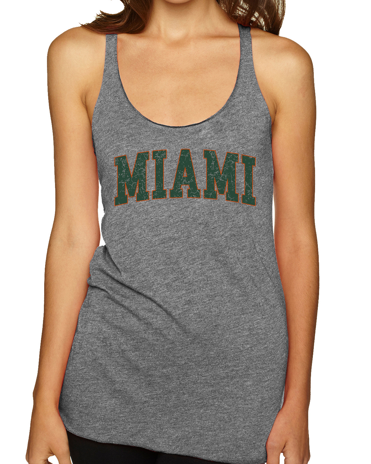 Vintage Miami Classic Retro Distressed Sports Tri-Blend Racerback Tank Top