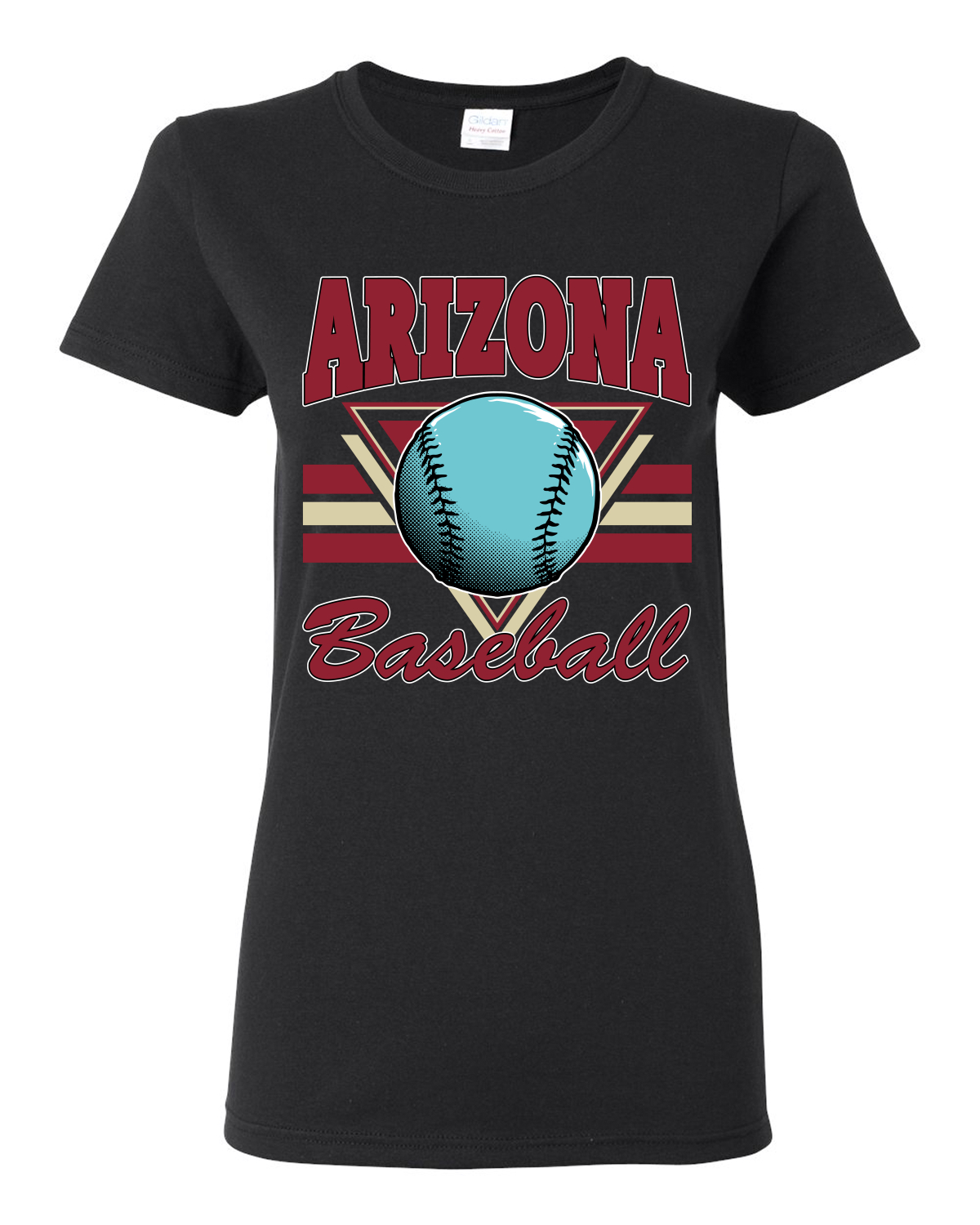 American Baseball Fan Retro Vintage Game Day Sports Womens Graphic T-Shirt