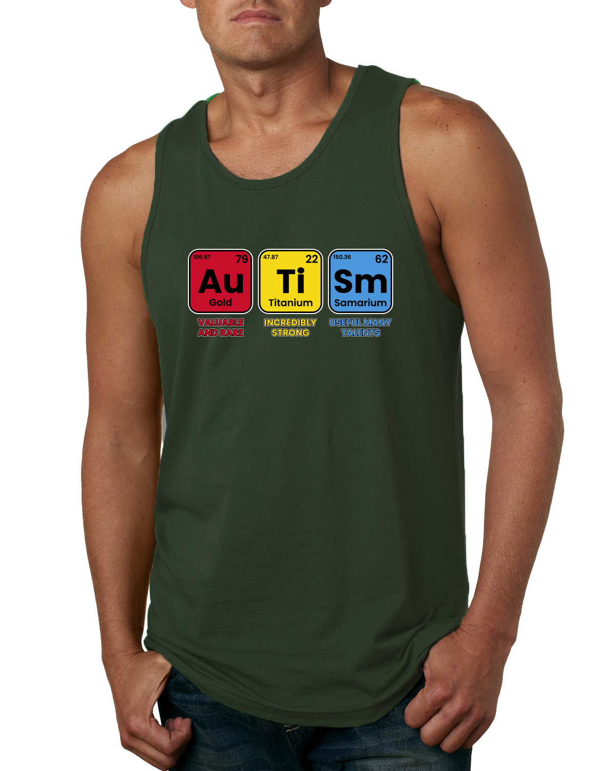 Autism Elements Periodic TableValuable Rare Strong Mens Tank Top - Picture 4 of 9