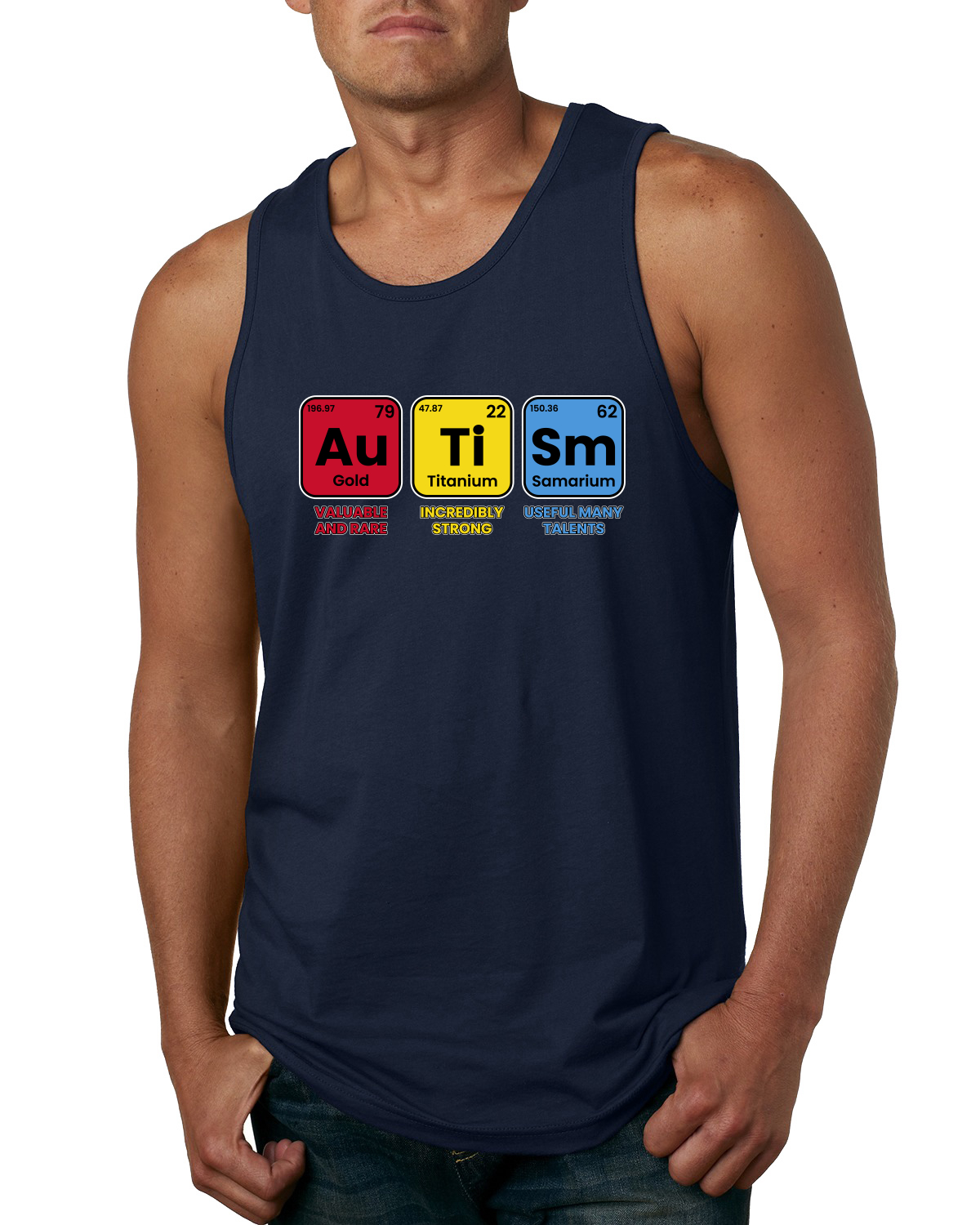 Autism Elements Periodic TableValuable Rare Strong Mens Tank Top - Picture 6 of 9
