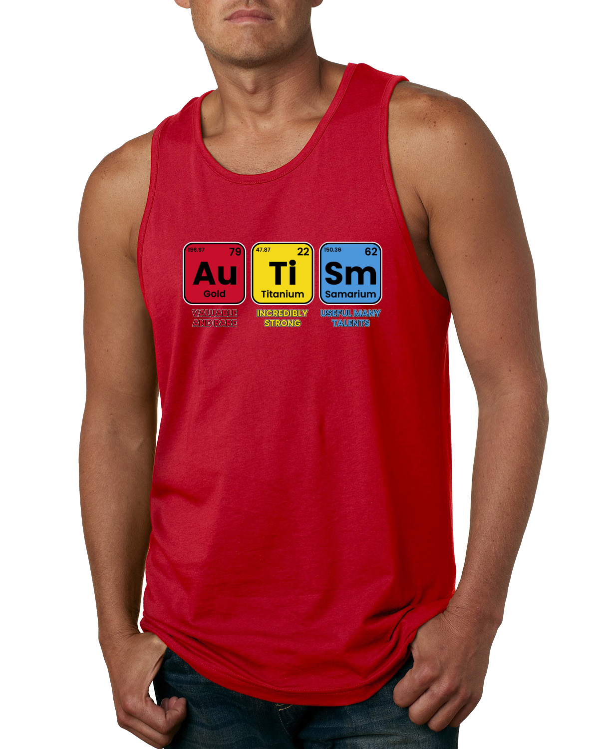 Autism Elements Periodic TableValuable Rare Strong Mens Tank Top - Picture 7 of 9