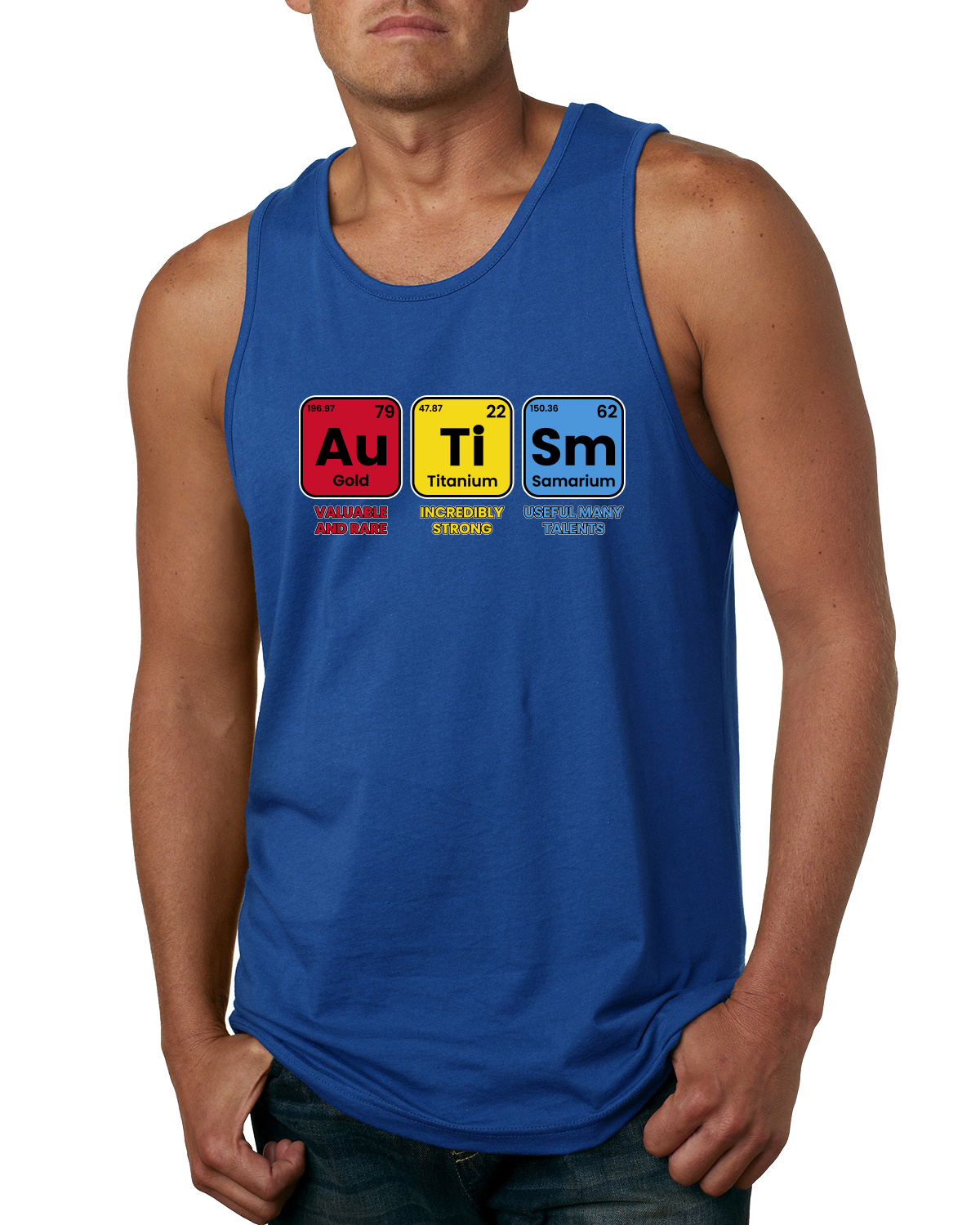 Autism Elements Periodic TableValuable Rare Strong Mens Tank Top - Picture 8 of 9