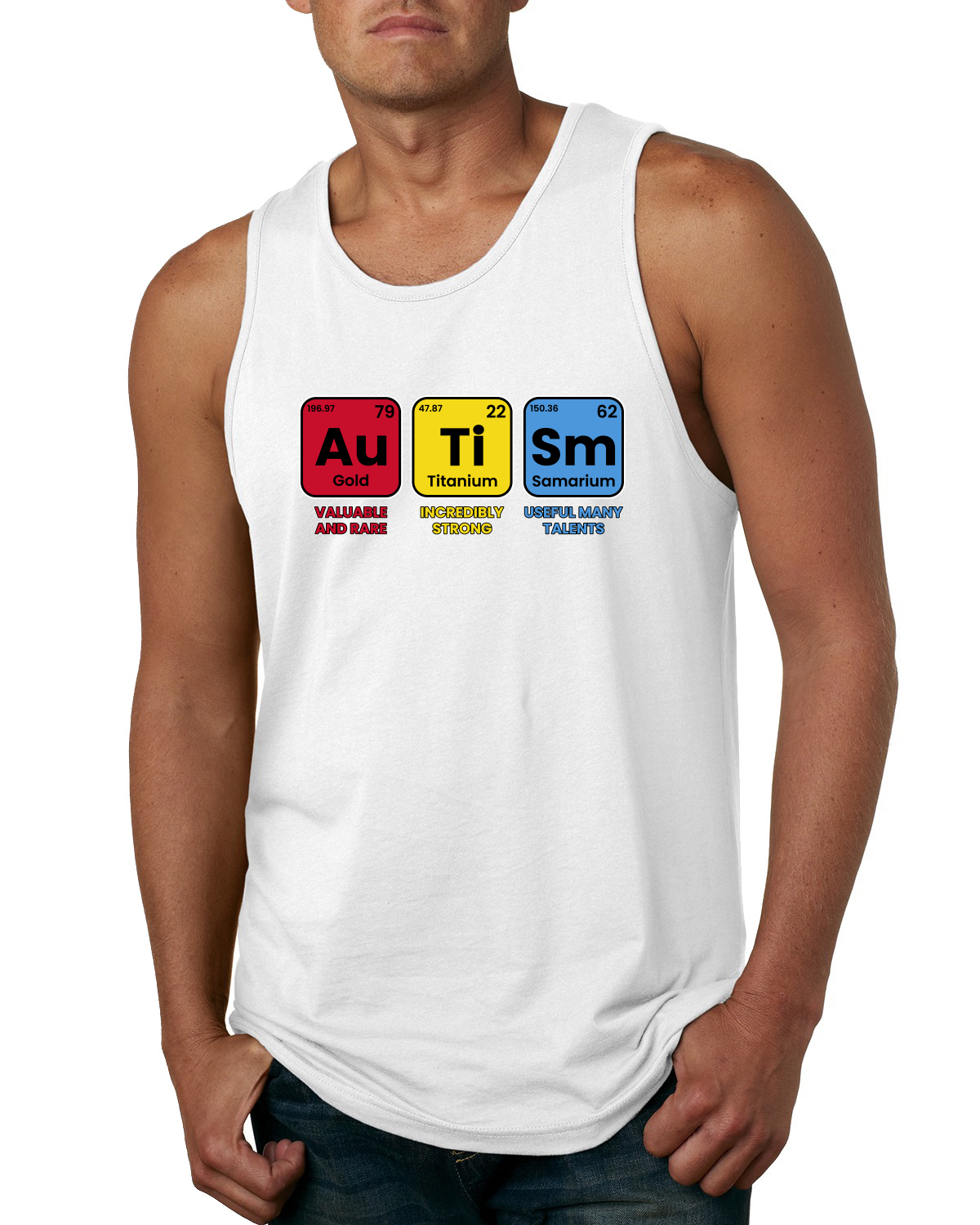 Autism Elements Periodic TableValuable Rare Strong Mens Tank Top - Picture 9 of 9