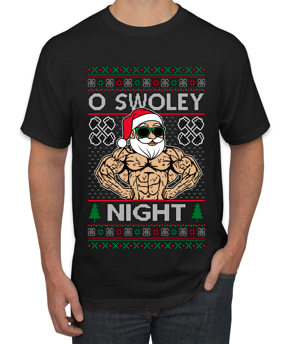 O Swoley Night, Exercise and Fitness Ugly Christmas Men’s T-Shirt