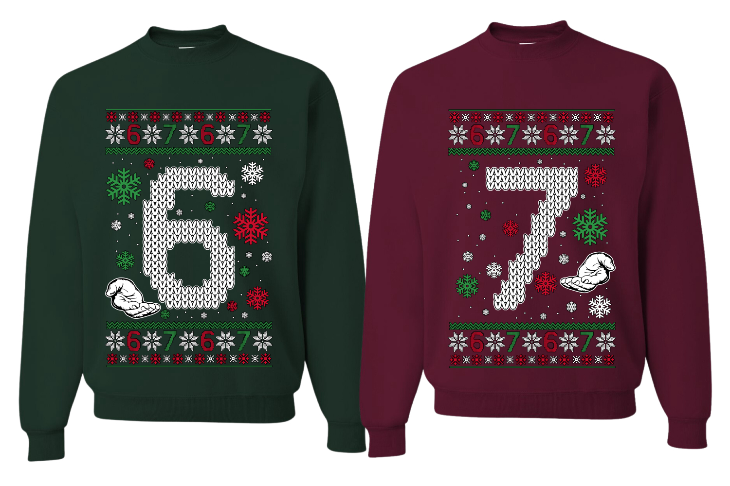 Ugly Christmas Sweaters 6 7 Funny Meme Adult Couples Matching Sweatshirts
